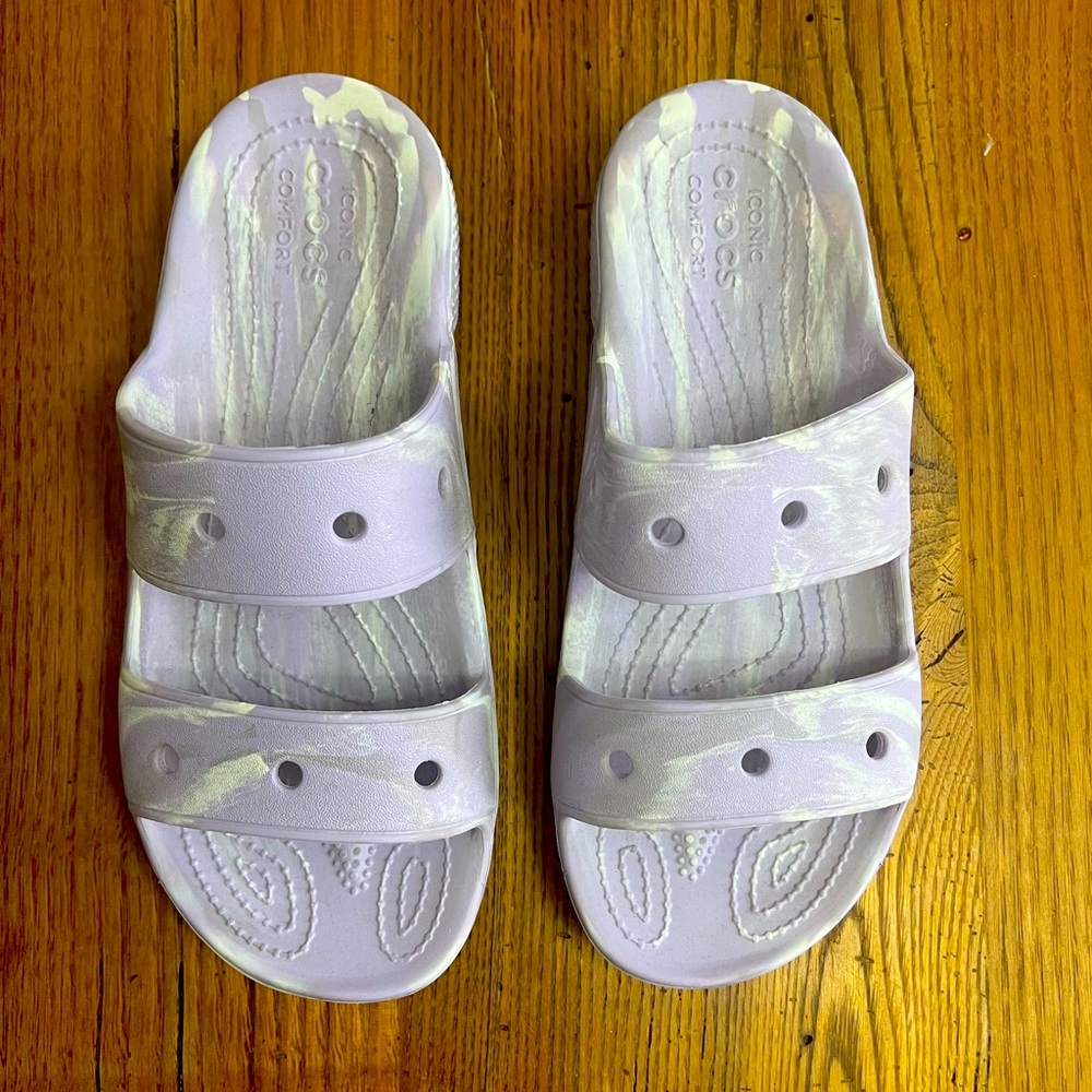 Purple tye die crocs! Great condition only worn twice.